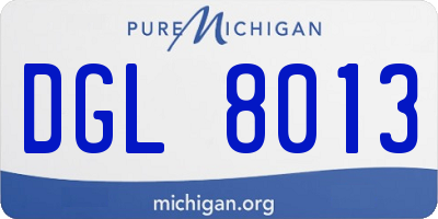 MI license plate DGL8013