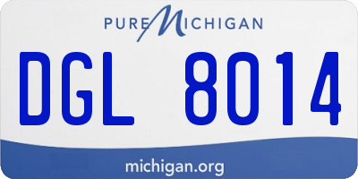 MI license plate DGL8014