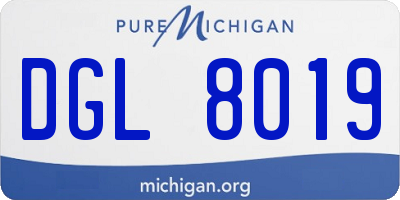 MI license plate DGL8019