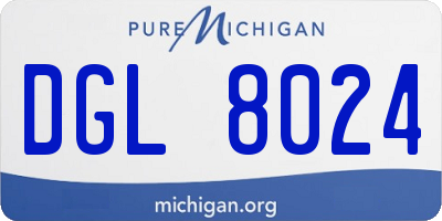 MI license plate DGL8024