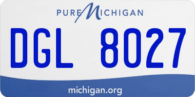 MI license plate DGL8027