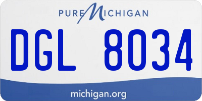 MI license plate DGL8034