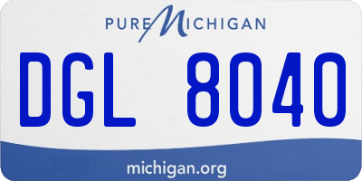 MI license plate DGL8040