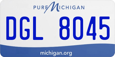 MI license plate DGL8045