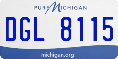 MI license plate DGL8115
