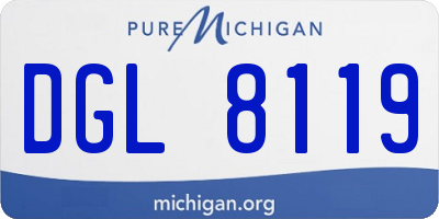 MI license plate DGL8119