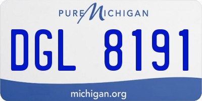 MI license plate DGL8191
