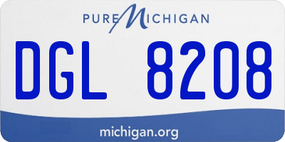 MI license plate DGL8208