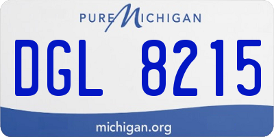 MI license plate DGL8215