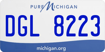 MI license plate DGL8223