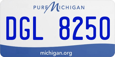 MI license plate DGL8250