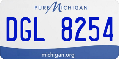 MI license plate DGL8254