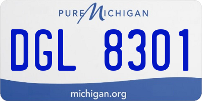 MI license plate DGL8301