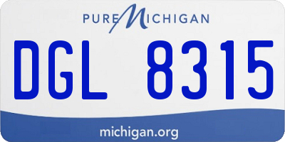 MI license plate DGL8315