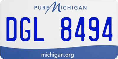 MI license plate DGL8494