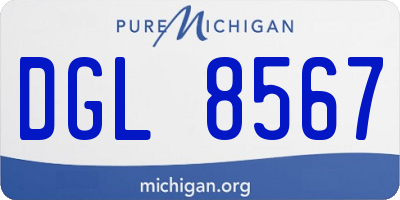 MI license plate DGL8567