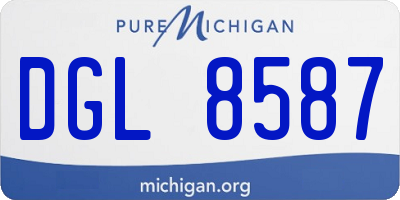 MI license plate DGL8587
