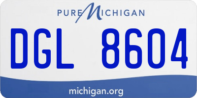 MI license plate DGL8604