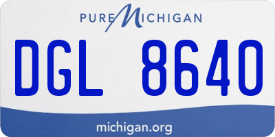 MI license plate DGL8640