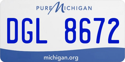 MI license plate DGL8672