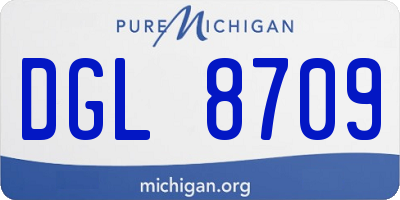 MI license plate DGL8709