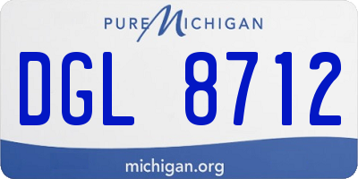 MI license plate DGL8712