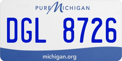 MI license plate DGL8726