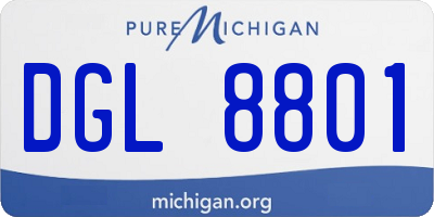 MI license plate DGL8801