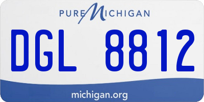 MI license plate DGL8812