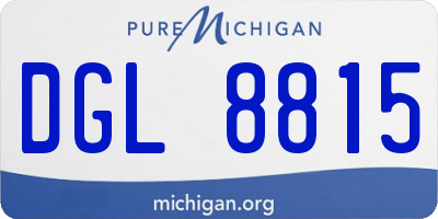 MI license plate DGL8815