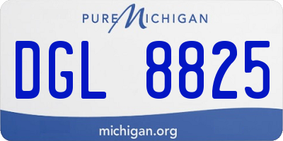 MI license plate DGL8825