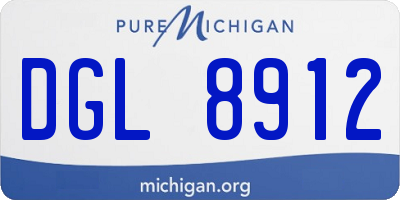 MI license plate DGL8912