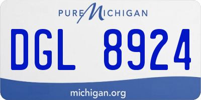 MI license plate DGL8924