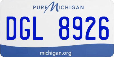 MI license plate DGL8926