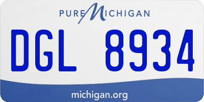 MI license plate DGL8934