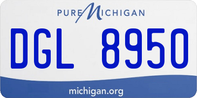 MI license plate DGL8950