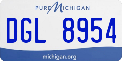 MI license plate DGL8954