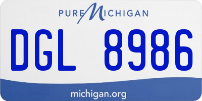 MI license plate DGL8986