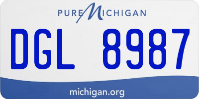 MI license plate DGL8987