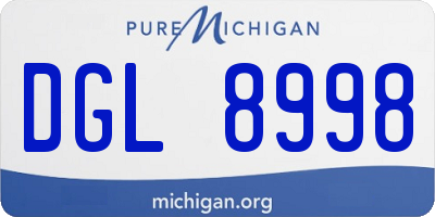 MI license plate DGL8998