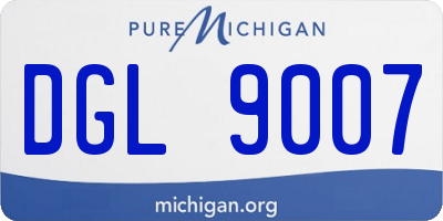 MI license plate DGL9007