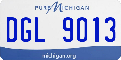 MI license plate DGL9013