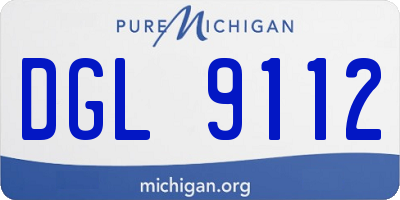 MI license plate DGL9112