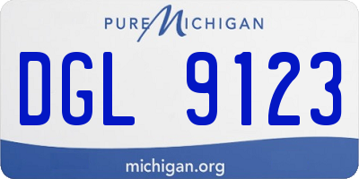 MI license plate DGL9123