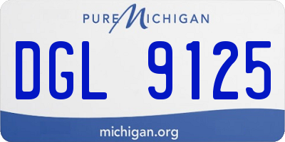 MI license plate DGL9125