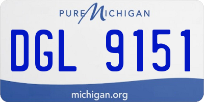 MI license plate DGL9151