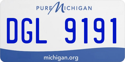 MI license plate DGL9191