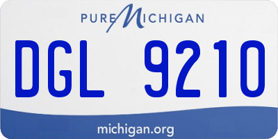 MI license plate DGL9210