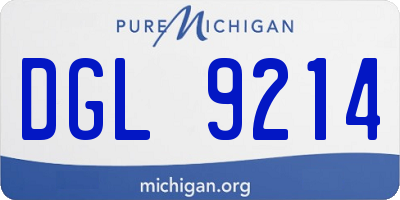 MI license plate DGL9214