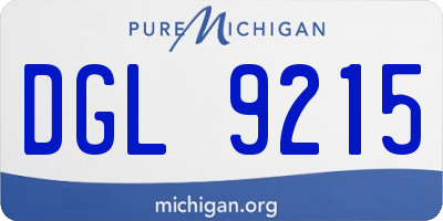 MI license plate DGL9215